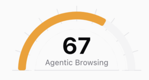 Agentic Browsing score of 67 / 100